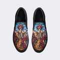 Unisex Tie Dye Skull Graphic Print - Slip On Shoes