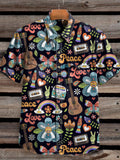 Unisex Vintage Hippie Vibes Pattern Print Casual Short Sleeves Shirt