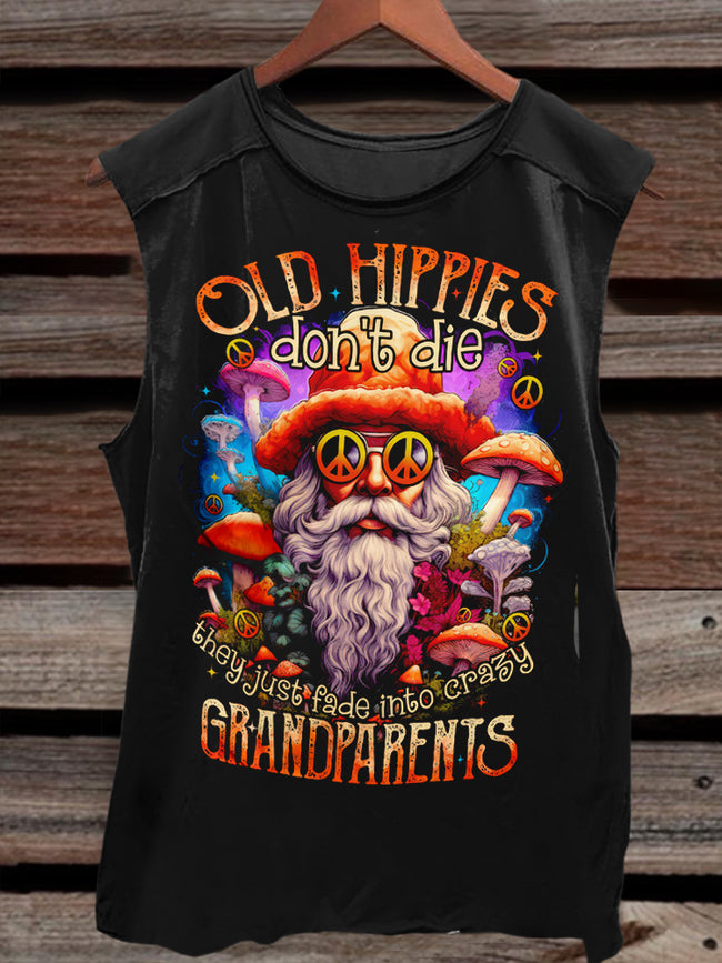 Unisex Old Hippies Graphic Print Tank Top