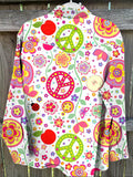Vintage Hippie Flower  Print Casual Shirt