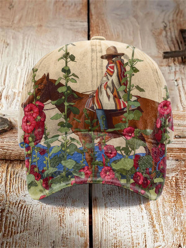 Vintage Cowboy Print Hat