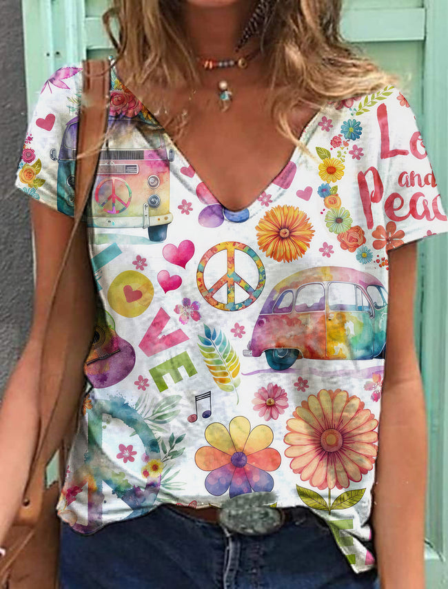 Vintage Hippie Flower Print Tank Top