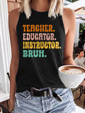 Retro Teacher Educator Instructor Bruh Print Vest