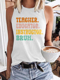 Retro Teacher Educator Instructor Bruh Print Vest