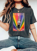 Pride Day Rainbow Color Element Kiss Whoever The Fuck You Want Print Casual T-shirt