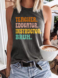 Retro Teacher Educator Instructor Bruh Print Vest