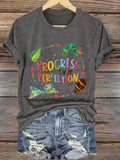 Retro Progress Over Perfection Print T-Shirt