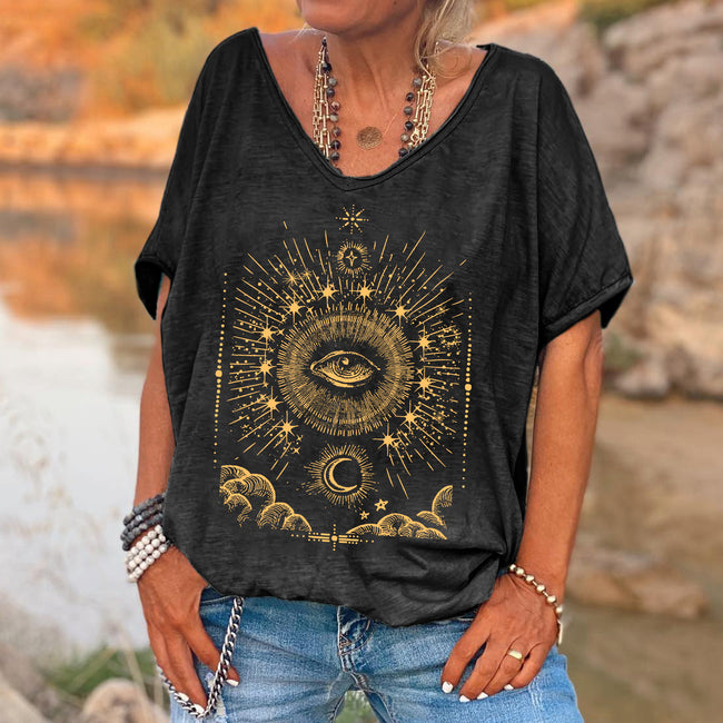 Eye Of Hope Printed V-neck Women's T-shirt