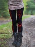 Tribal Viking Totem Contrast Print Leggings