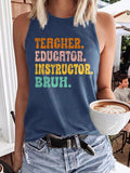 Retro Teacher Educator Instructor Bruh Print Vest