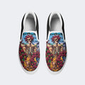 Unisex Tie Dye Skull Graphic Print - Slip On Shoes