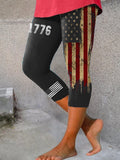 Women's Vintage Flag Independence Day Casual Leggings