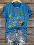 Retro Progress Over Perfection Print T-Shirt