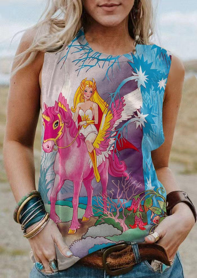 Vintage 1980s Cartoon Print Tank Top