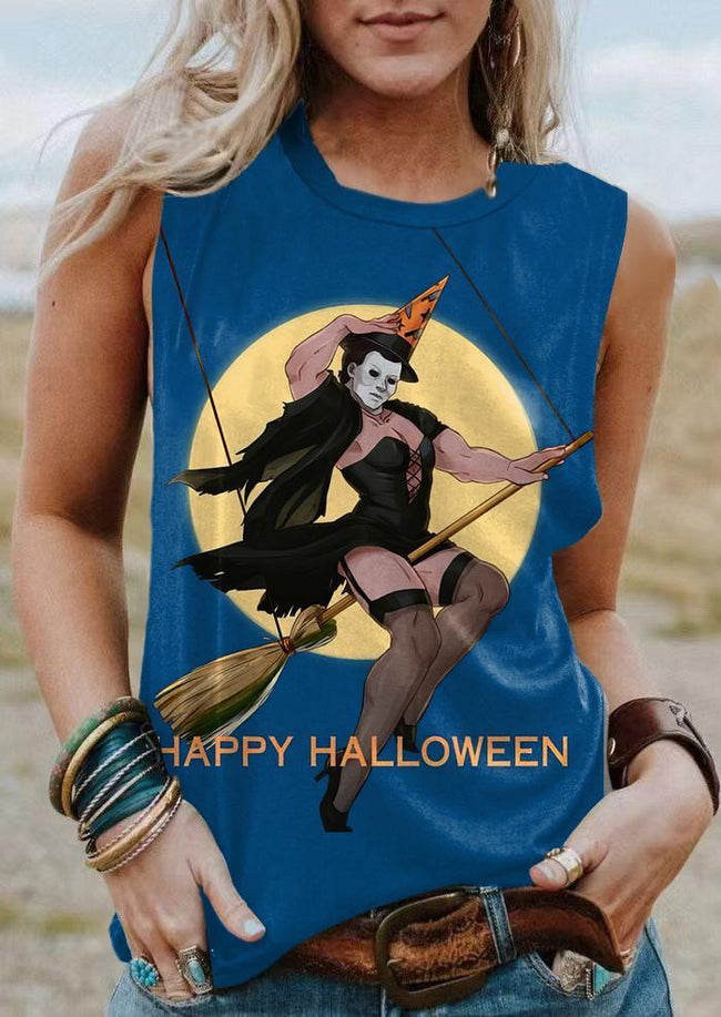 Vintage Halloween Michael Witch Print Tank Top