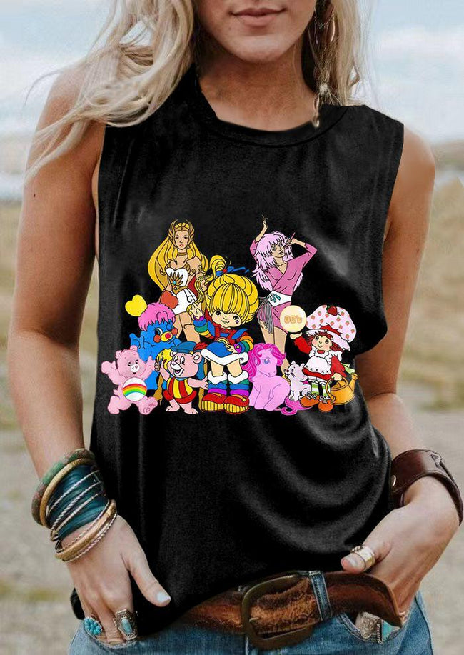 Vintage 1980s Cartoon Print Tank Top