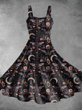 Women's Vintage Butterfly Print Two-Piece Dress