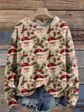 Santa Sweater Christmas Print Knit Pullover Sweater