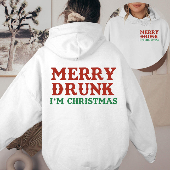 Vintage Christmas Print Hoodie