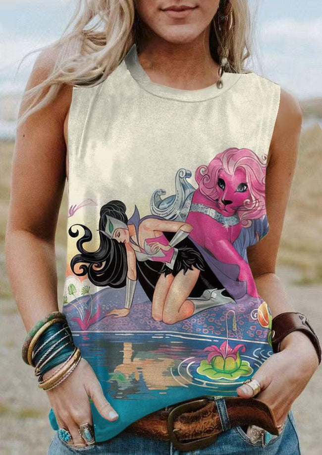 Vintage 1980s Cartoon Print Tank Top