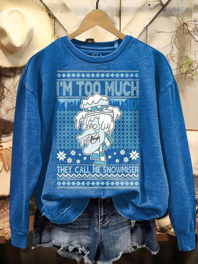 Vintage Christmas Miser Print Casual Casual Sweatshirt