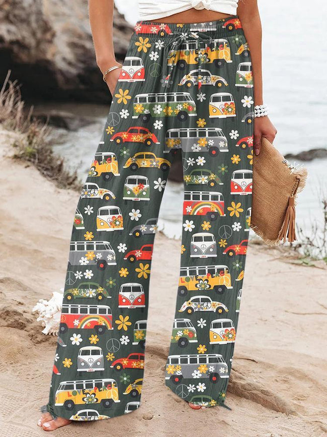 Women's Retro Hippie Style Printed Casual Pants