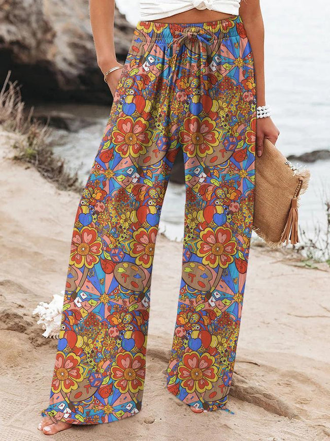 Women's Retro Hippie Printed Casual Pants
