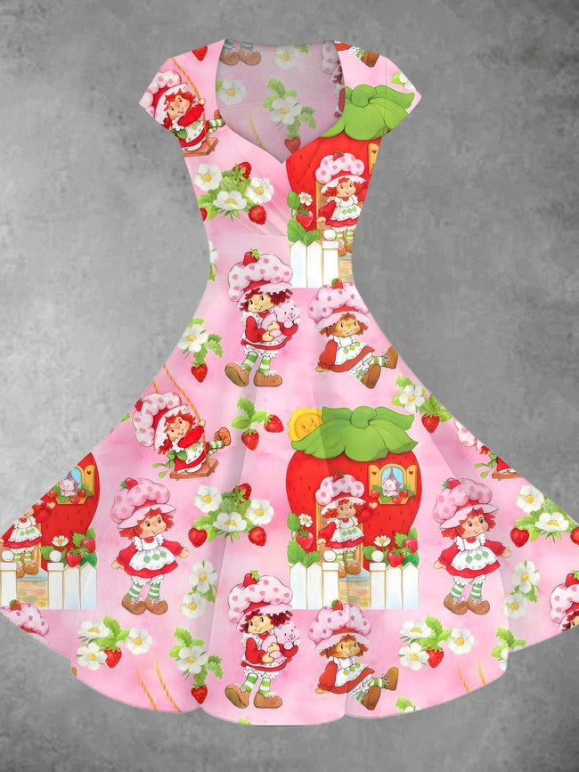 Vintage 1980s Strawberry Shortcake Print Swing Dresses