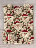 Santa Sweater Christmas Print Knit Pullover Sweater