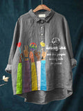 Imagine All The People Living Life in Peace Art Print Casual Cotton And Linen Shirt