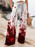 Women's Vintage Halloween Blood Printed Casual Pants