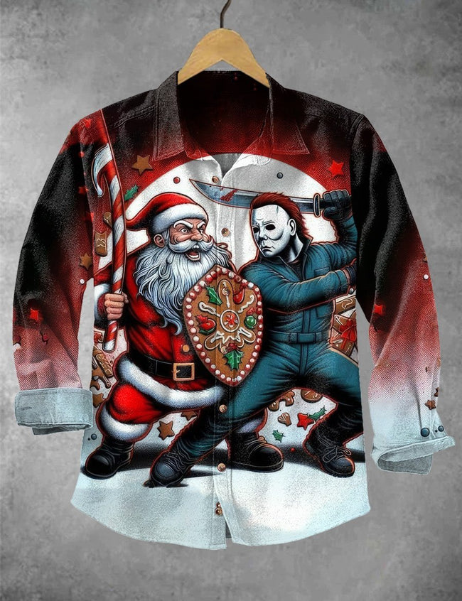 Vintage Santa and the Killer Print Casual Pullover Sweater