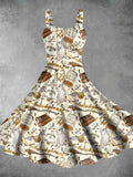 Women's Vintage Magic Academy Print Two-Piece Dress