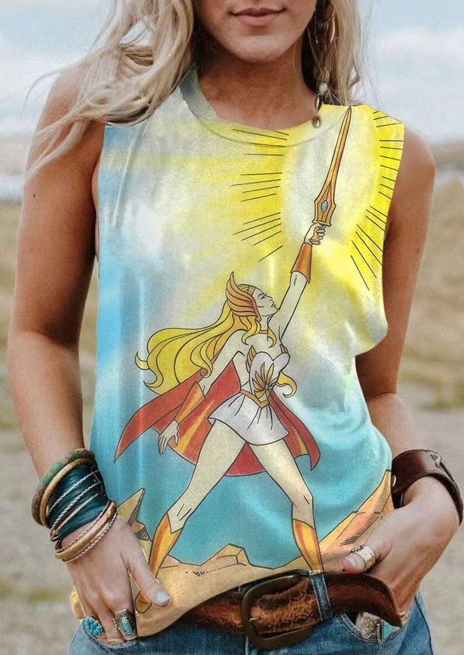 Vintage 1980s Cartoon Print Tank Top