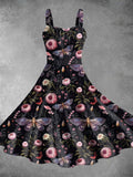 Women's Vintage Butterfly Print Two-Piece Dress