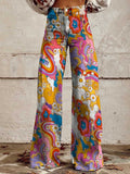Women's Bohemian Hippie Grunge Style Print Casual Wide Leg Pants