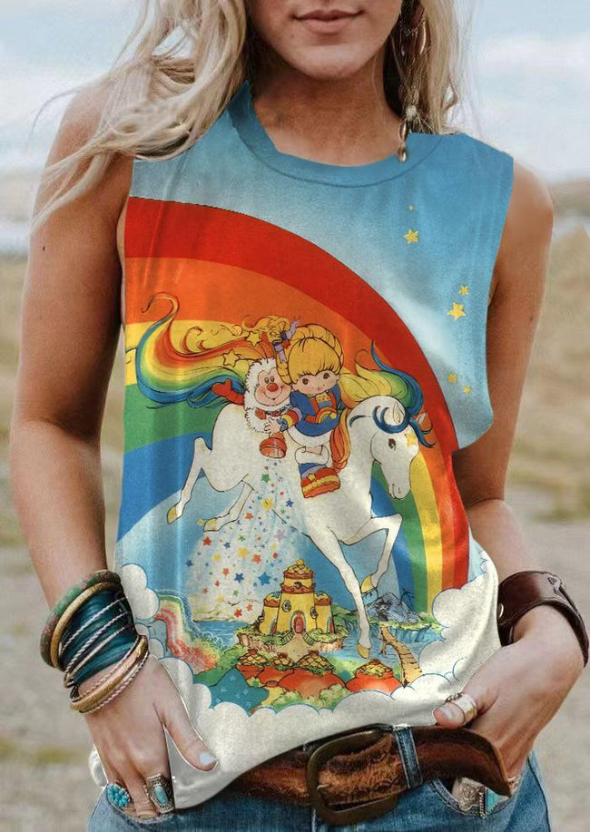 Vintage 1980s Cartoon Print Tank Top