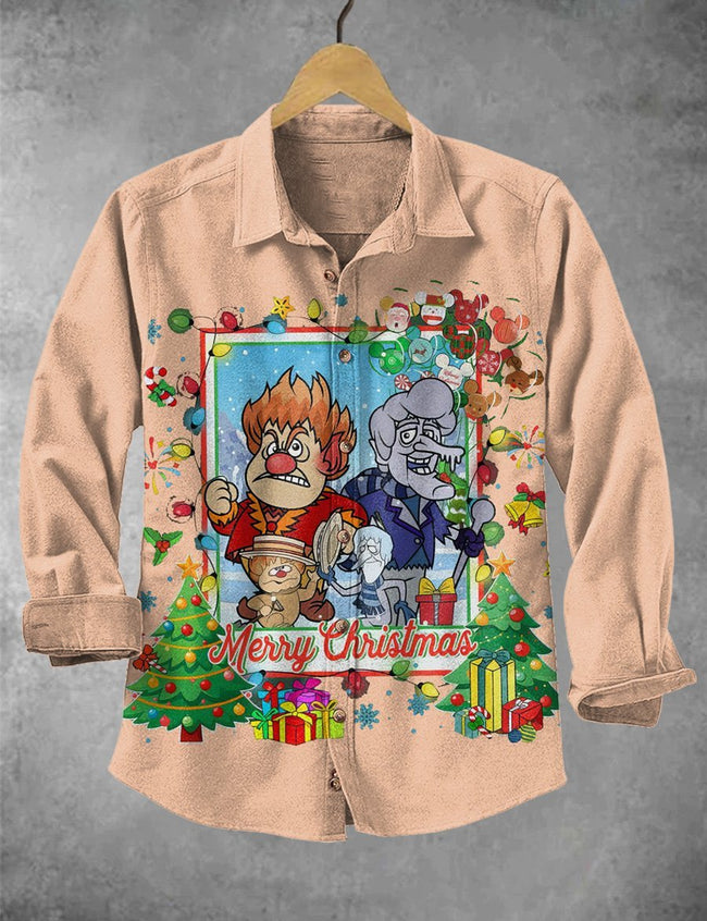 Vintage Christmas Cartoon Christmas Print Casual Pullover Sweater