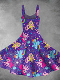 Vintage 1980s MLP Pony Print Backless Dress